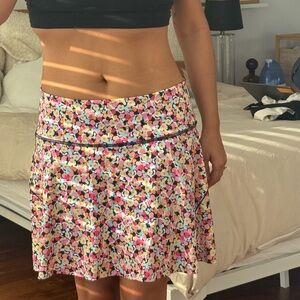 Athleta Multicolor Floral Skater Skirt